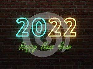 New Year 2022 Creative Design Concept with LED lights