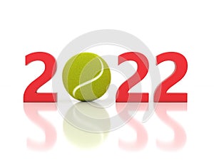 New Year 2022 Creative Design Concept with Tennis ball