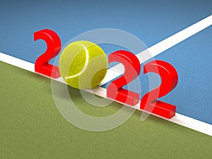 New Year 2022 Creative Design Concept with Tennis ball