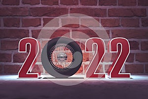 New Year 2022 Creative Design Concept with wheel