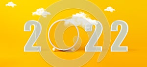 new year 2022 creative font happy new year 2022 on yellow background congratulation card design on holidays and celebrations