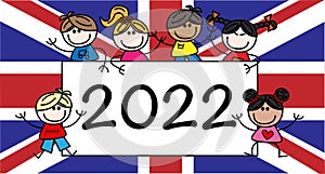 New year 2022 header calendar United kingdom