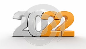 New Year 2022. Image with clipping path.