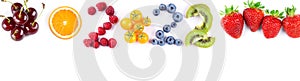 New year 2022 made of fruits on the white background. Healthy food