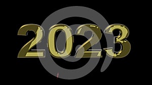 New Year 2023 on a black background and fireworks