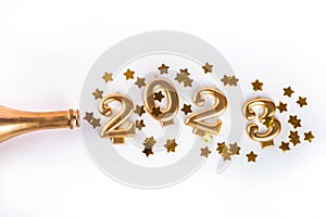 New Year 2023 celebration flatlay