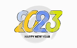 new year 2023 Flat color Dotted Omission logo design. Vector illustration