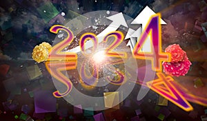 New Year 2024 Abstract Background with place for your text. Greeting card design.