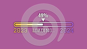 New year 2024 progress bar animation in gradient colour