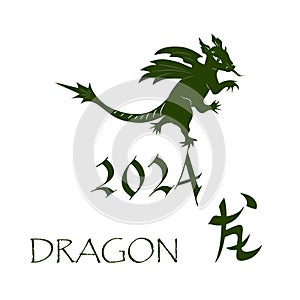 New year 2024th year of a green dragon