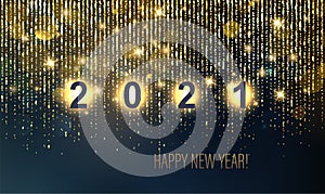 2021 New Year Abstract shiny color gold luxury background