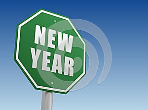 New year ahead sign concept 3d illustration