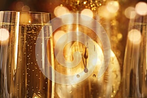 New year background with champagne