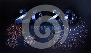 New Year background with fireworks vor 2020 year