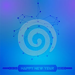 New Year background with hi-tech decoration ball