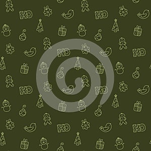 seamless new year pattern and background vector illustration