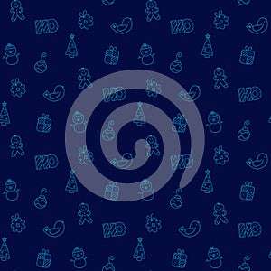 seamless new year pattern and background vector illustration