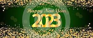 New year banner background with copy space for text. Dark green gradient Banner for shop header.