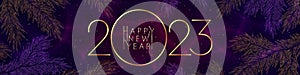 New year banner with gold numbers 2023. Happy New Year, vector illustration