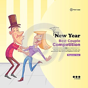 New year best couple competition banner design