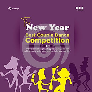 New year best couple competition banner design
