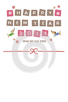 New year card with dogs