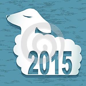 2015 new year card with sheep. vector illustration