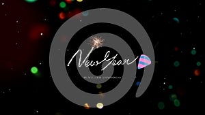 new year celebration animation fireworks , champagne glasses , generative ai