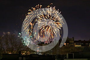 New Year celebration fireworks residential buildings Varna Bulgaria