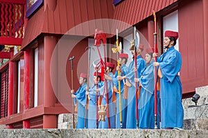 New Year celebration at Shuri castle in Okinawa, Japan