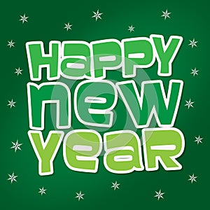 New Year Celebration Sticker Vector