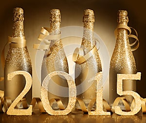 2015 New Year champagne background celebration