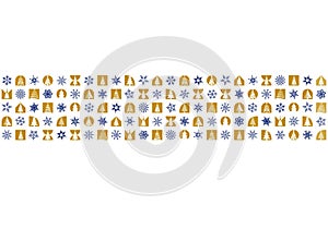 New Year and Christmas card, with Christmas symbols