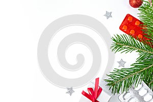 New Year and Christmas concept for pharmacies, medicine. photo