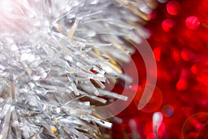 New Year and Christmas decoration abstract background. Soft focus with bokeh