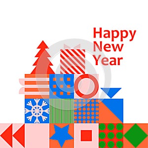 New Year Christmas greeting card, poster