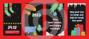 New Year Christmas Greetings Sale Set of Templates