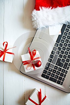 New Year and Christmas online shopping at home