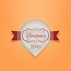 New Year or Christmas realistic Banner with Ribbon