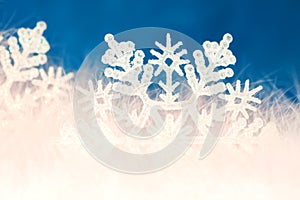 New year or christmas snowflake background