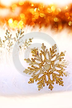 New year or christmas snowflake background