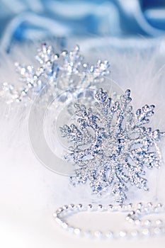 New year or christmas snowflake background