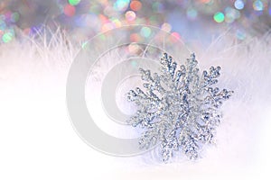 New year or christmas snowflake background