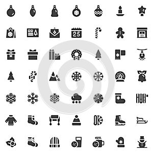 New year and Christmas vector icons set