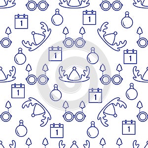 New year 2020, Christmas vector seamless pattern