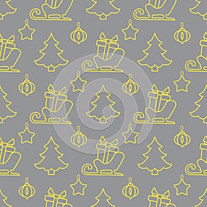 New year, Christmas vector seamless pattern