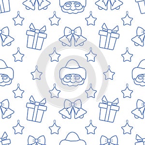 New year 2020, Christmas vector seamless pattern