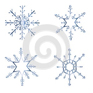 New Year, Christmas, winter element , snowflake set illustration