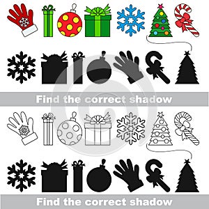 New year collection. Find correct shadow.