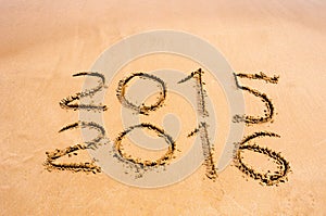 New Year 2016 is coming concept - inscription 2015 and 2016 on a